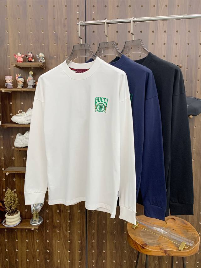 Gucci 25Ss autumn new arrival, new trade order, round neck long-sleeved base sh