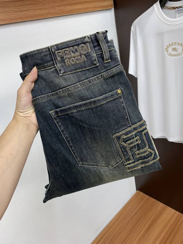 Fendi's autumn/winter dark jeans, featuring a synced wool-blend denim fabric, a