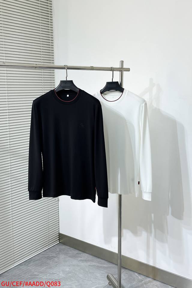 Q083 Gu Gucci 25 autumn and winter base shirt is made of ultra-soft double-faced