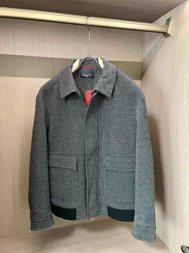 Kiton's new fall/winter 2025 jacket features a delicate plaid fabric with a vint