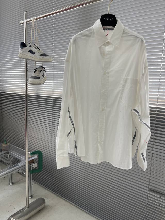 Acne Studios jacquard logo shirt Customized lustrous Tencel cloud satin is light