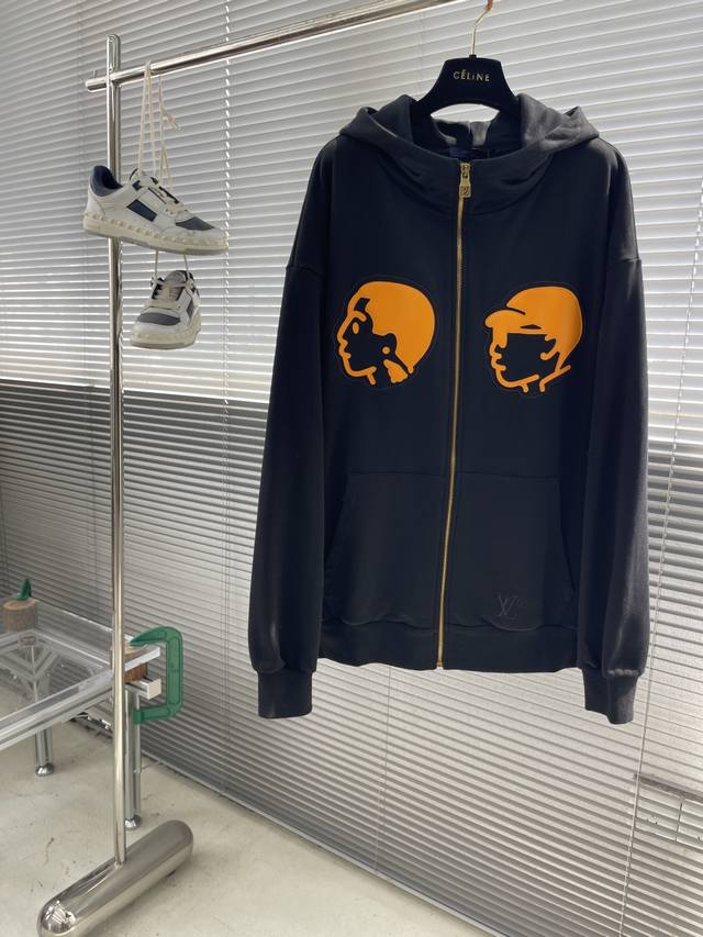 Donkey Brand 25Ss Head co-branded zippered jacket. Made from 320g hoodie fabric