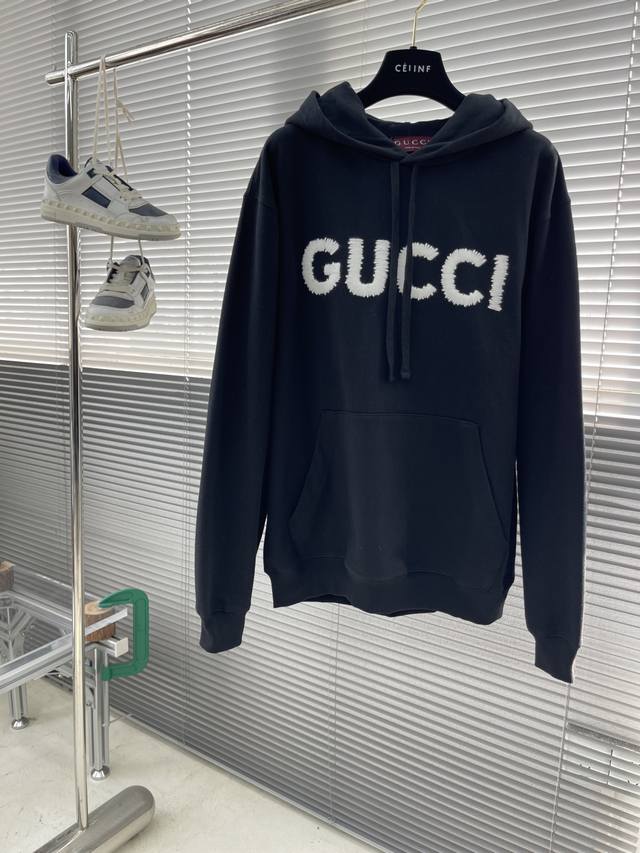 Gucc 25Fw New Embroidered Cotton Hoodie. A variety of new season knitwear contin