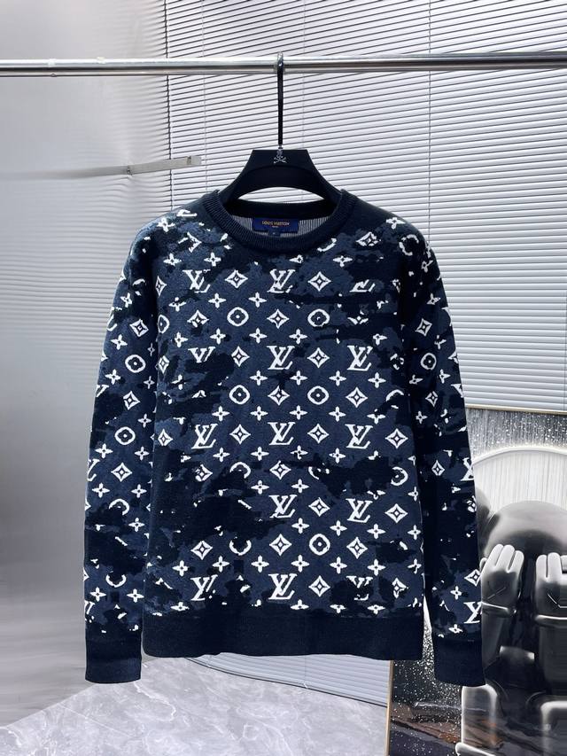 Louis Vuitton Lv Premium Edition 2025 New Wool Blend Crewneck Long-Sleeved Card