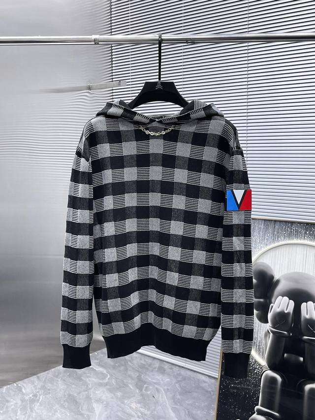 Louis Vuitton Lv 2025Ss new wool blend long-sleeved hooded sweater, a high-end