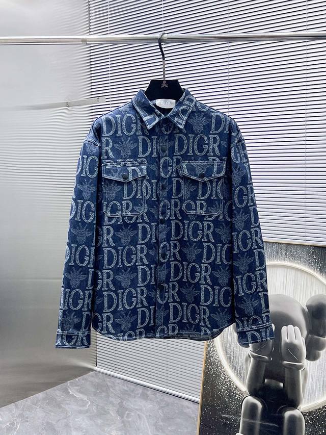 Dior's new 2025 long-sleeved denim shirt, a high-end version! Custom-made fabric