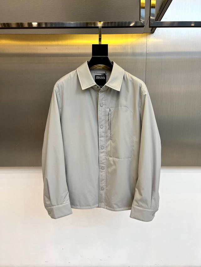 Zegna, 2025 autumn and winter new shirt-style thin cotton jacket, interprets mod
