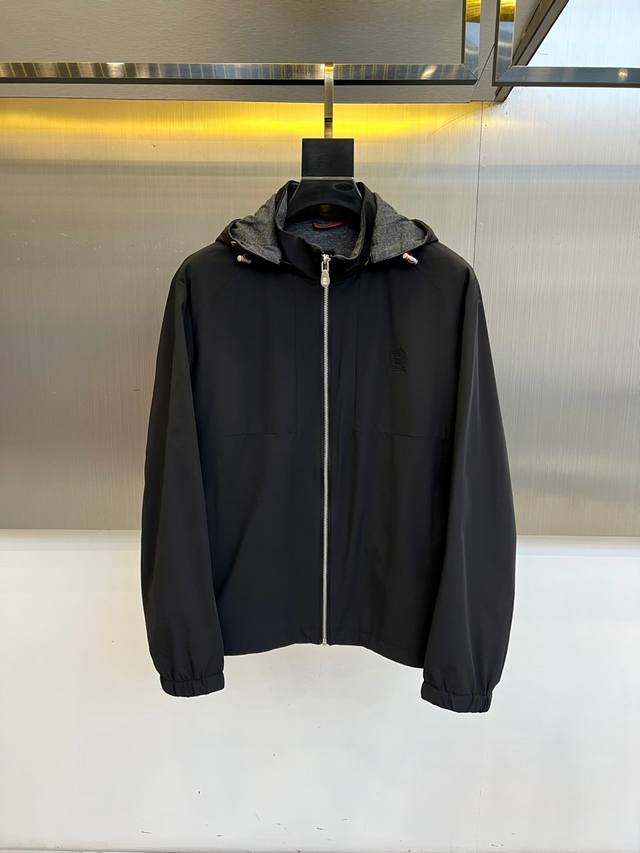 Zegna's new men's hooded jacket for Fall/Winter 2025 is crafted from matte black