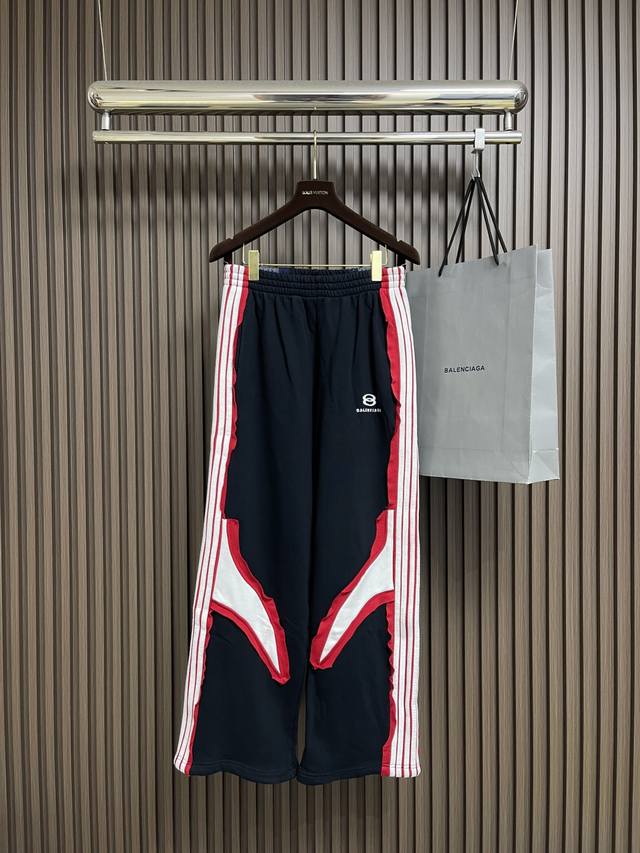 Balenciaga color-blocked sports pants, made from retro jersey fabric, with 16S+1