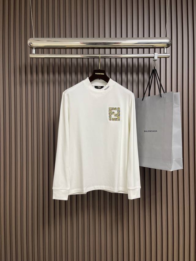 Fendi 2025Ss Early Fall round-neck long-sleeved T-shirt, imported original fabri