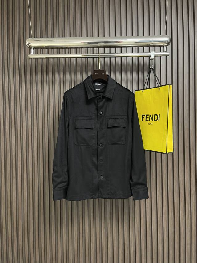 Zegna's new long-sleeved shirt for Fall/Winter 2025, featuring large, symmetrica