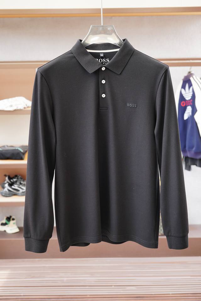 Boss-2025 Fall/Winter Collection's new long-sleeved polo shirt features luxuriou