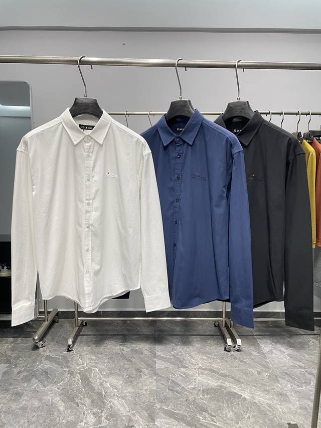 Kiton25Fw's new fall/winter high-density twill cotton lapel shirt for men, featu
