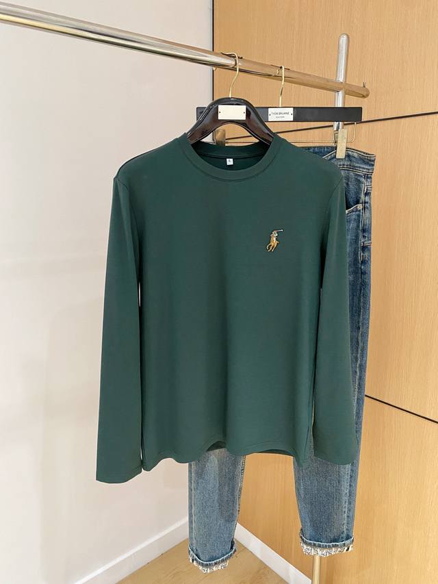 polo 25Ss new fall arrival, a round-neck, long-sleeved T-shirt from a trade orde