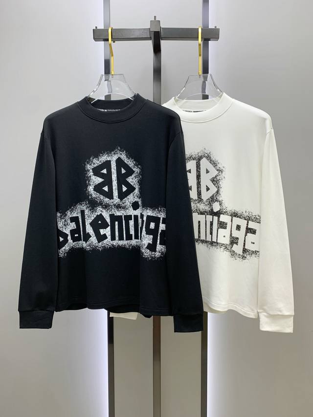 Balenciaga 25Ss autumn new arrival, new trade order, round neck long-sleeved ba