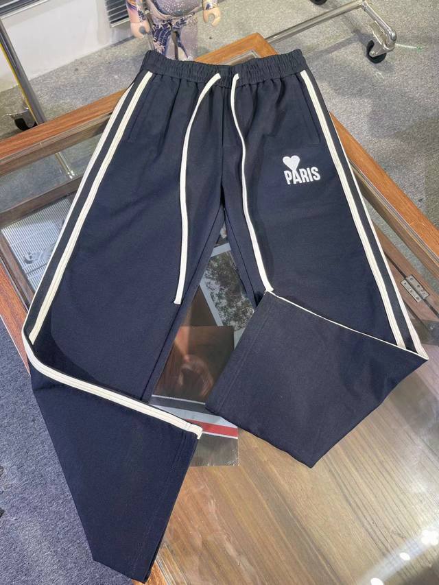 K8058 Ami Paris autumn and winter new wide-leg casual trousers, pure cotton fabr