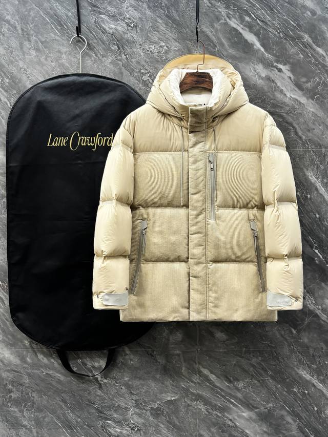 Goose Down Jacket 2025Ss Autumn/Winter New Arrival: JE*YA EZ Men's Hooded Cordur