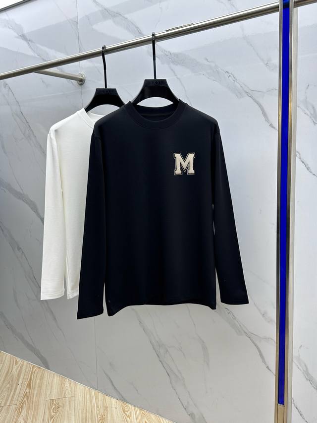 Moncler's new fall/winter 2025 fashion casual long-sleeved T-shirt. Made of 280g