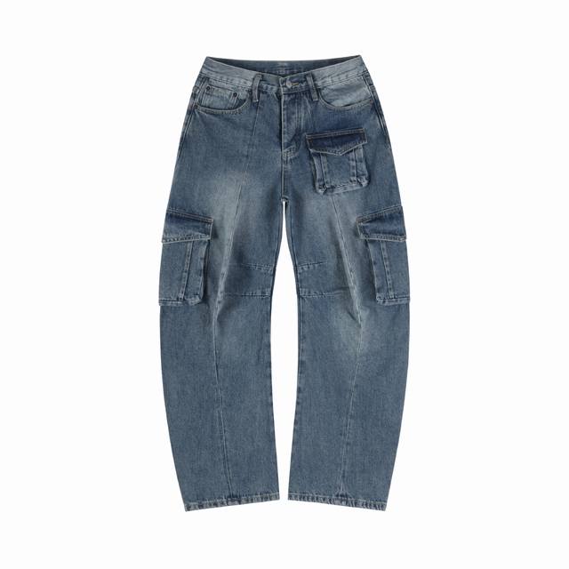 Style No. Ac41 Acne Studio 25Fw Washed Light Blue Multi-Pocket Jeans