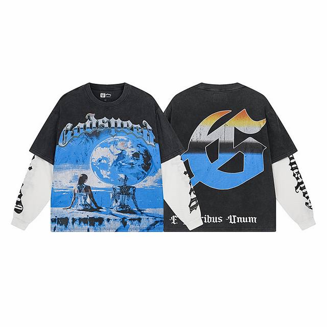 1155# Washed Black Real shot Godspeed American Street Retro Washed Distressed Fa