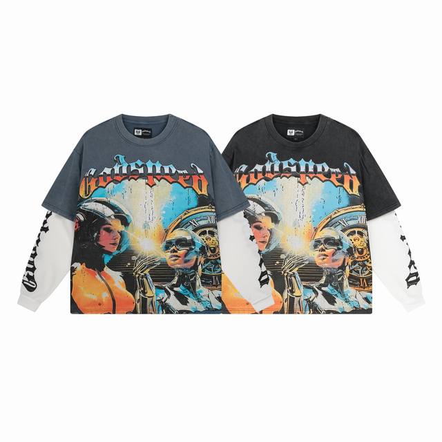 1153# Real shot of Godspeed American trendy street retro washed distressed fake