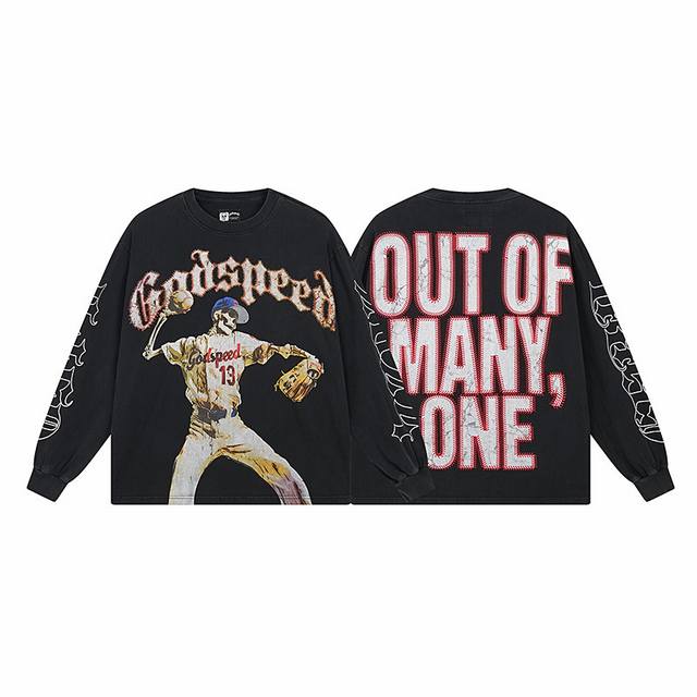 1158# Washed Black Real shot Godspeed American Street Retro Washed Distressed Co