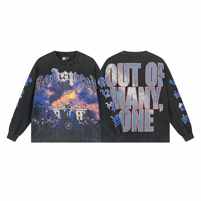 1157# Real shot of Godspeed American trend street retro washed distressed cotton