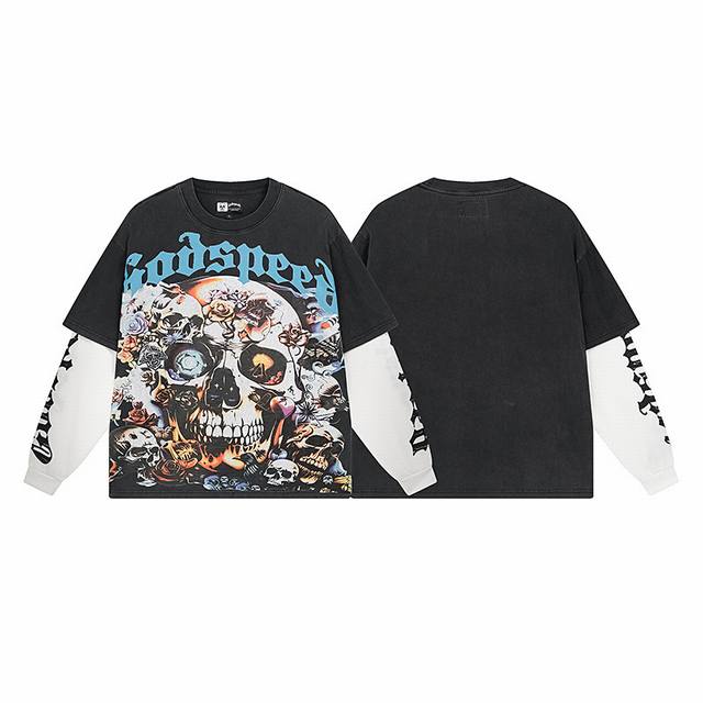 1156# Real shot of Godspeed American trendy street retro washed distressed fake