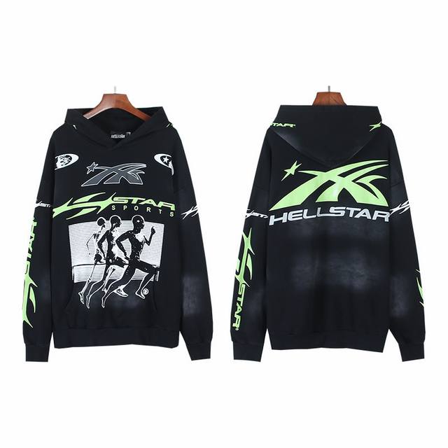 2058# Washed Black Real shot Hellstar Hellstar washed distressed terry high stre