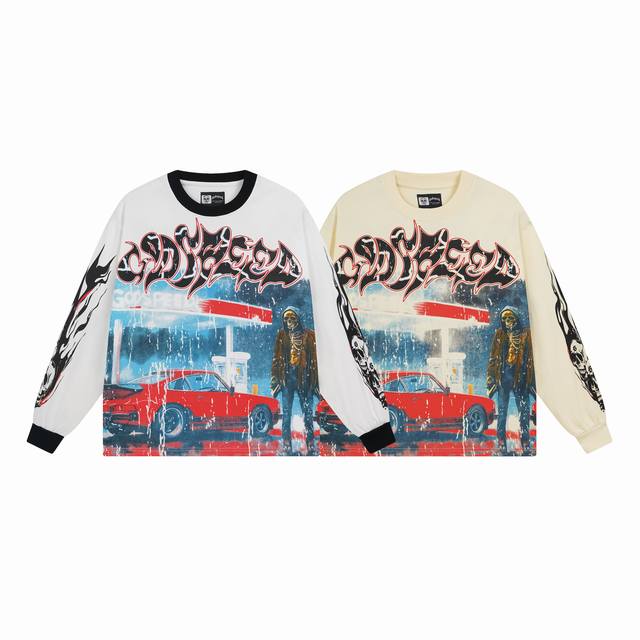 3101# Real shot of Godspeed American rock street pure cotton loose bottoming lon