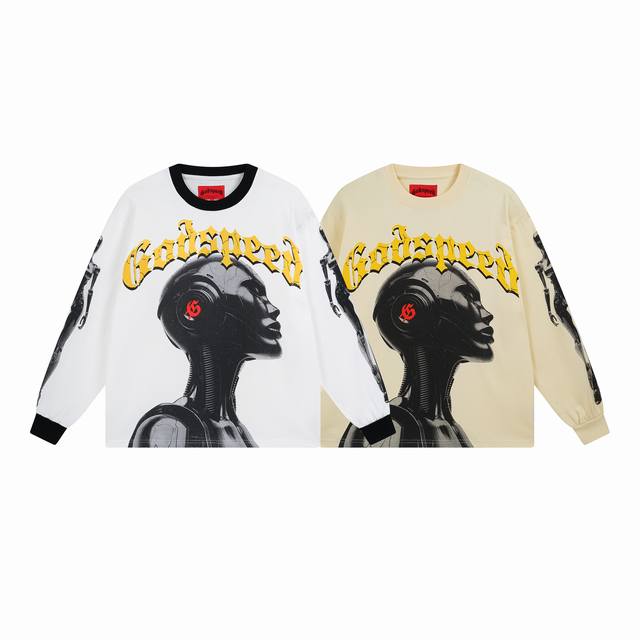 3096# Real shot of Godspeed American rock street pure cotton loose bottoming lon