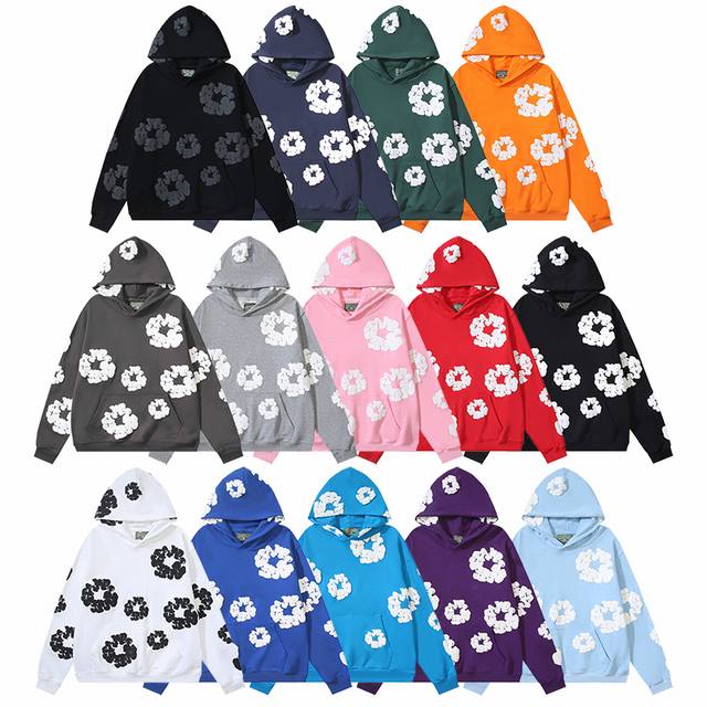 802# Real shot of Denim Tears main line kapok foam printing American hooded swea