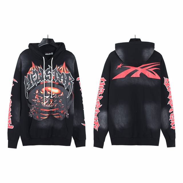 2038# Washed Black Real shot Hellstar Hellstar washed distressed terry high stre