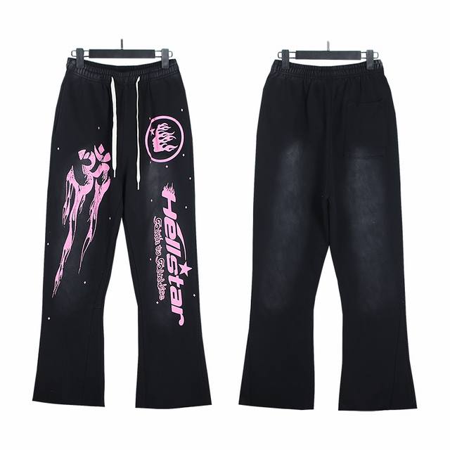782# Washed Black Real shot Hellstar Hellstar washed distressed terry high stree