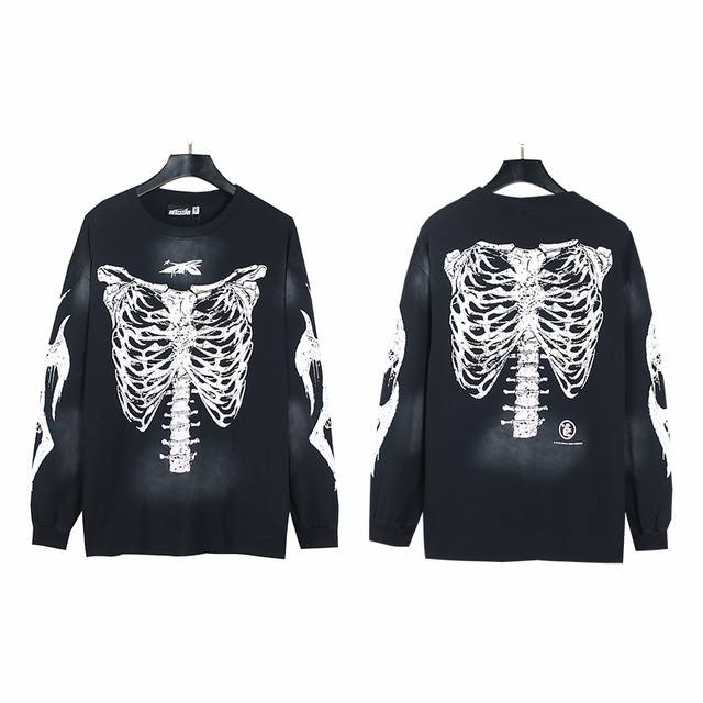 699# Washed black Real shot Hellstar Hell Star American trendy distressed washed