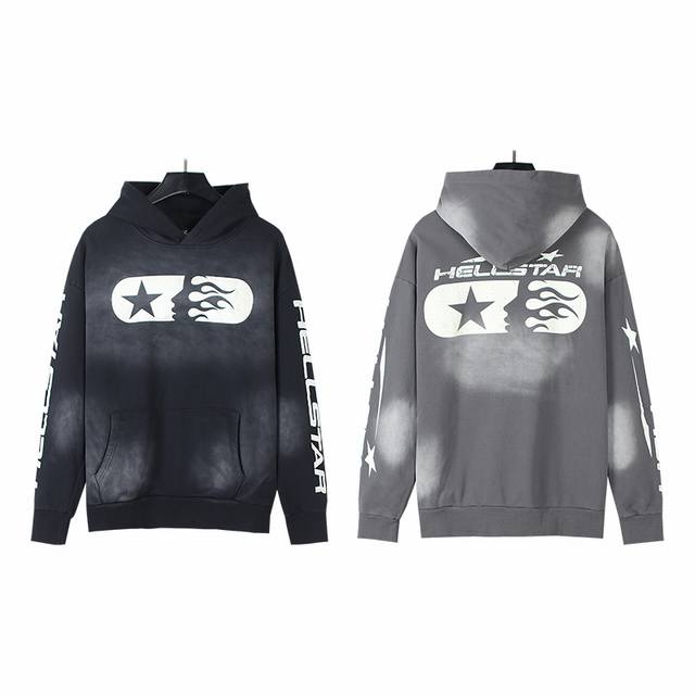 2032# Washed style Real shot Hellstar Hellstar washed distressed terry high stre