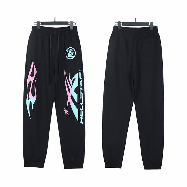 771# Real shot of Hellstar Hell Star print casual loose sweatpants trousers Fabr