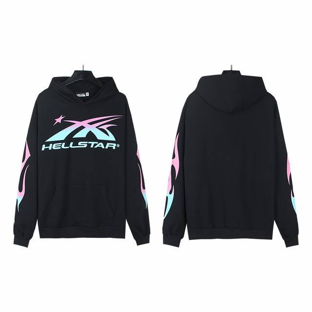 2031# real shot Hellstar Hell Star casual terry high street retro hooded sweatsh