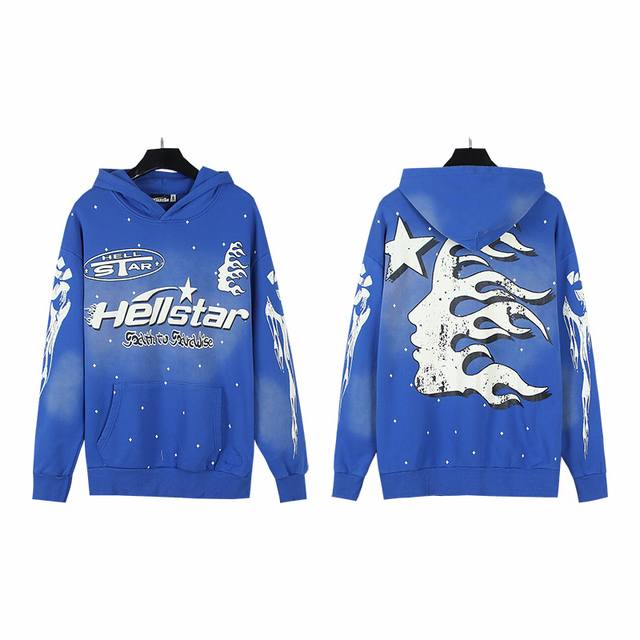 2002# Washed Blue Real shot Hellstar Hellstar washed distressed terry high stree