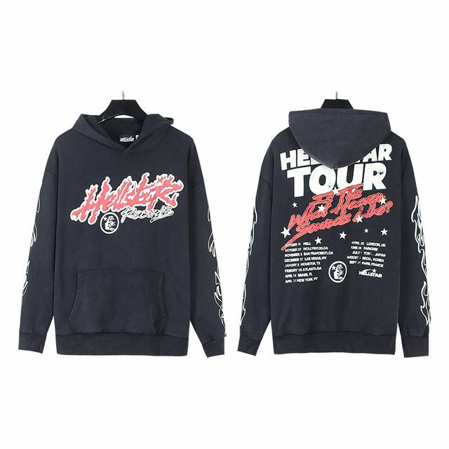 2029# Washed Black Real shot Hellstar Hellstar washed distressed terry high stre