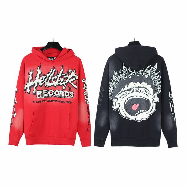 2030# Washed style Real shot Hellstar Hellstar washed distressed terry high stre