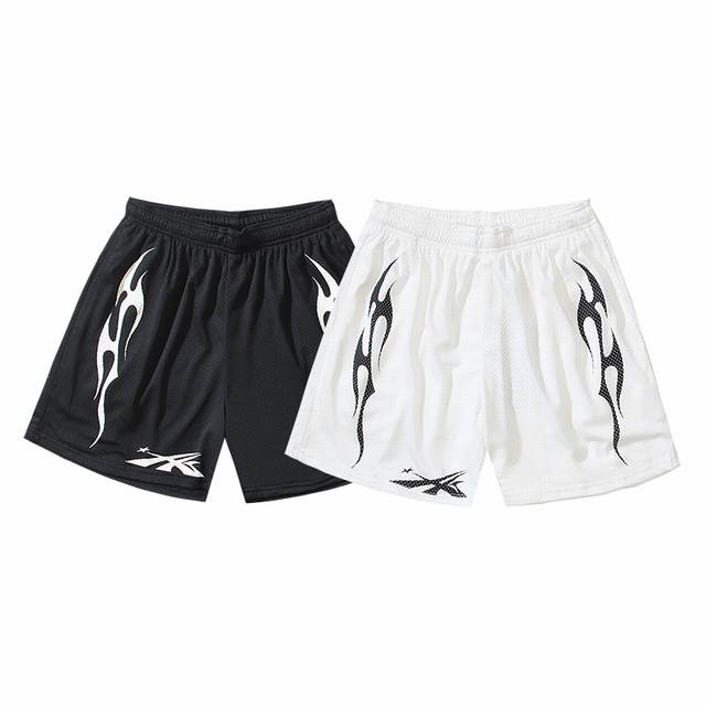 766# Real shot Hellstar Hell Star leisure sports leisure blue mesh shorts Color: