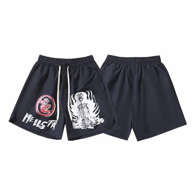 759# Real shot Hellstar Hell Star casual sports beach shorts Color: Black Size: