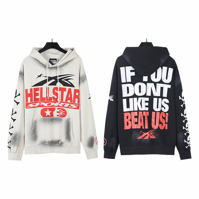 2026# Real shot Hellstar Hell Star washed distressed terry high street retro hoo