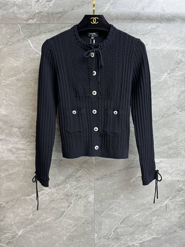 High-end version shipped Xiangjia jacquard drawstring cardigan 2025 early sprin