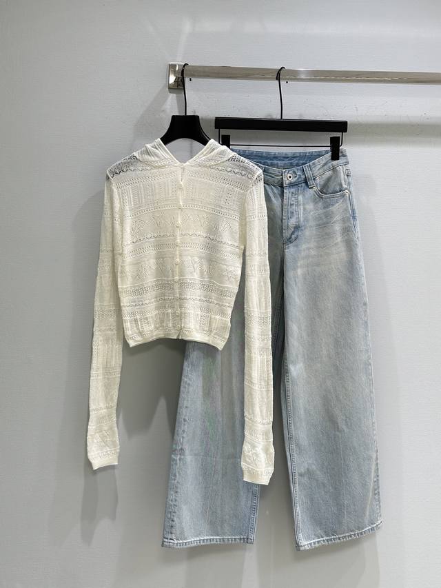 25Ss Early Fall New Arrivals! This crocheted hooded cardigan exudes an island ge