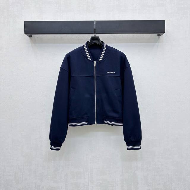 Miumi*2025 new arrivals. Custom-made stand-up collar jacket made of imported YB