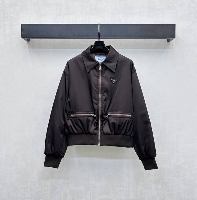 prad*2025 New Arrival Lapel Padded Jacket Custom Made YB Imported Nylon Material