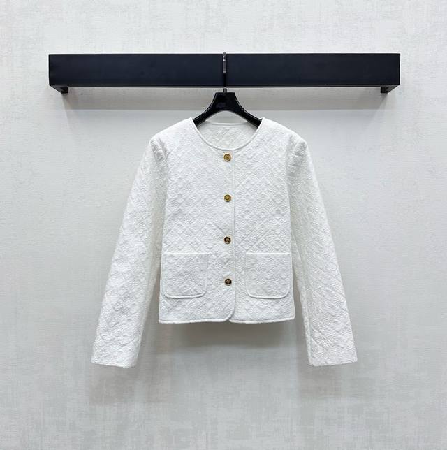 Celin*2025 New Arrivals: Round-neck jacquard padded jacket, custom YB twill cott