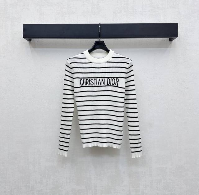 Dio*2025 New Arrival Striped Knit Top Custom Yb Imported Wool Knit Material Soft